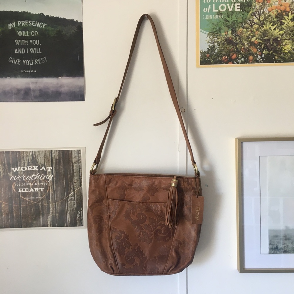 NWOT Sonoma Brown Leather purse/tote💐